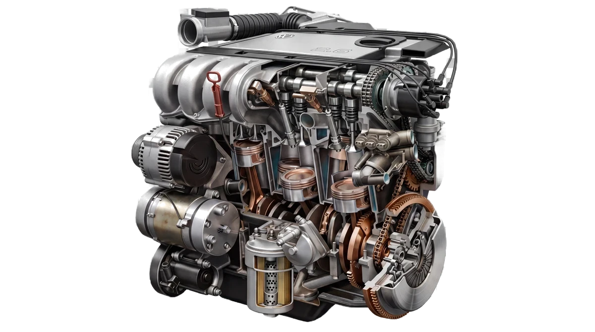 Volkswagen VR6 engine cutaway